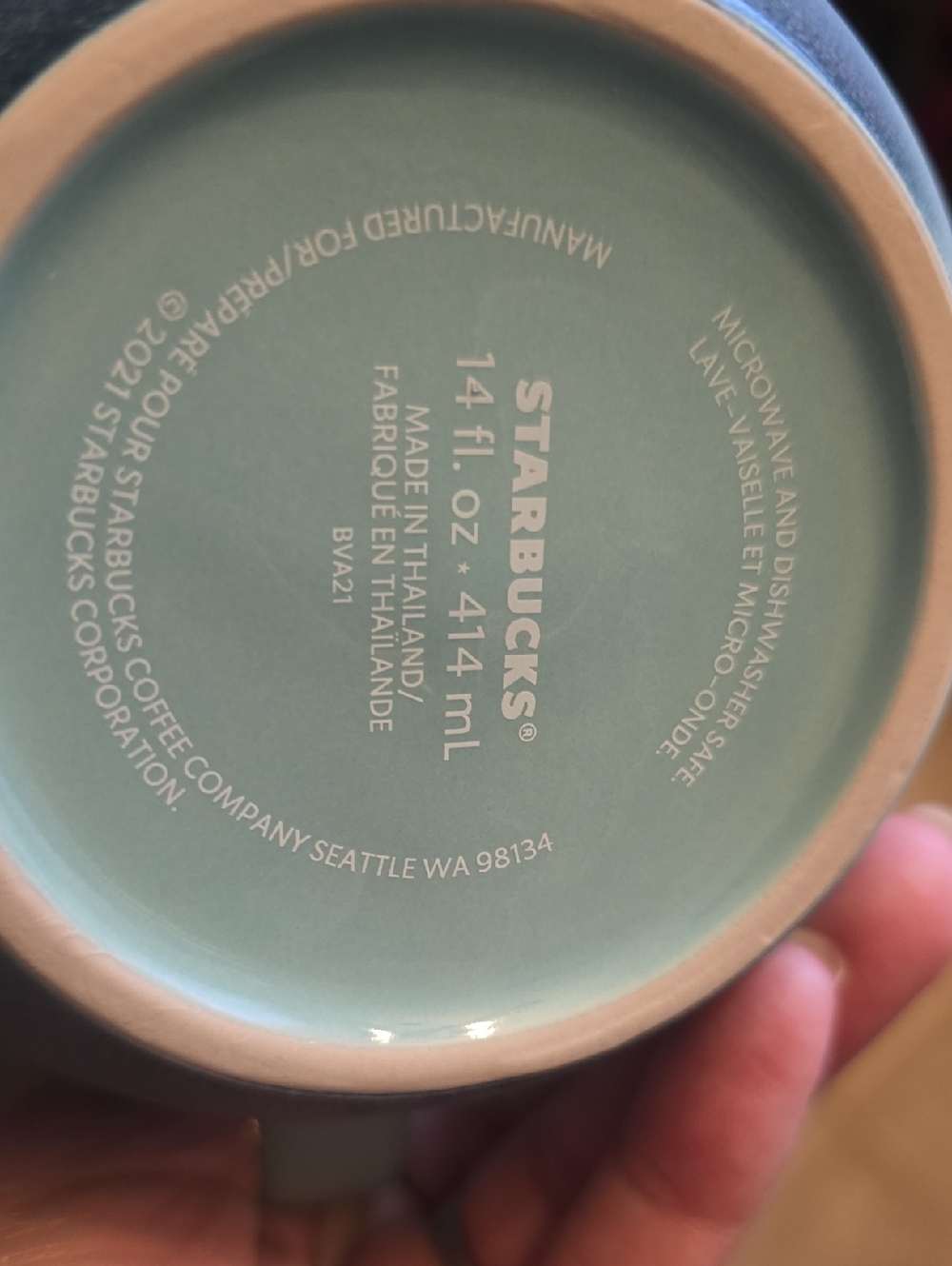 Starbucks Light Blue Shimmer Ceramic Mug 14 oz. - Picture 3 of 5